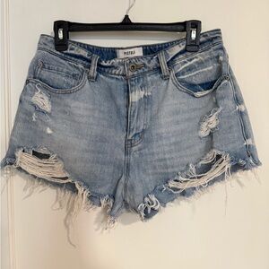 pistola Light Blue Distressed Denim Cutoff Shorts